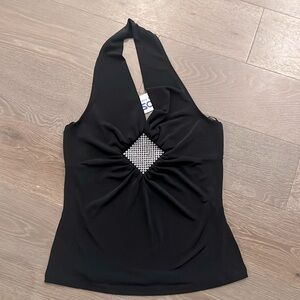 Julie’s closet black halter top. Size:L. NWT.